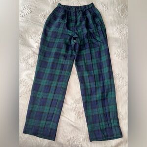 Pendleton Green & Navy Plaid Pants 100%  wool